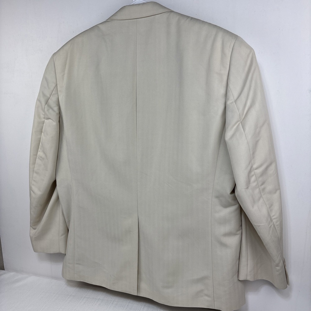 Chaps 48R Mens Cream 2 Button Blazer Sport Coat Jacket Subtle Stripes EUC‎ - Picture 10 of 13